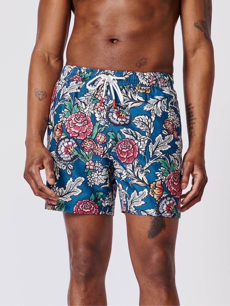 Aubin Blue Bardney Swim Shorts - Image 1 of 4