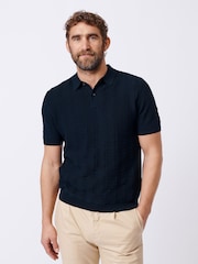 Aubin Ponton Textured 100% Cotton Polo Shirt - Image 1 of 6