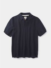 Aubin Ponton Textured 100% Cotton Polo Shirt - Image 5 of 6