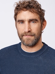 Aubin Blue Martin Ribbed Crew 100% Cotton Jumper - Image 4 of 7