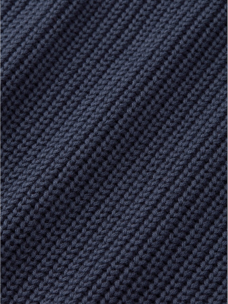 Aubin Blue Martin Ribbed Crew 100% Cotton Jumper - Image 7 of 7