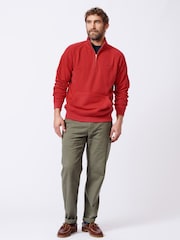 Aubin Cotton Provost Quarter Zip 100% Cotton Sweat Top - Image 3 of 7