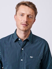 Aubin Blue Gladstone Poplin 100% Cotton Shirt - Image 4 of 7