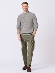 Жовтий - Aubin синій Martin Ribbed круглий виріз 100% Cotton джемпер - Image 3 of 7