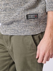 Жовтий - Aubin синій Martin Ribbed круглий виріз 100% Cotton джемпер - Image 4 of 7