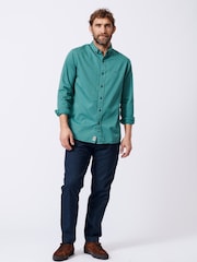 Aubin Green Hessle 100% Cotton Shirt - Image 3 of 6