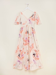FatFace Marlowe Ivory Gathered Sleeve Printed Dress - Image 13 of 13