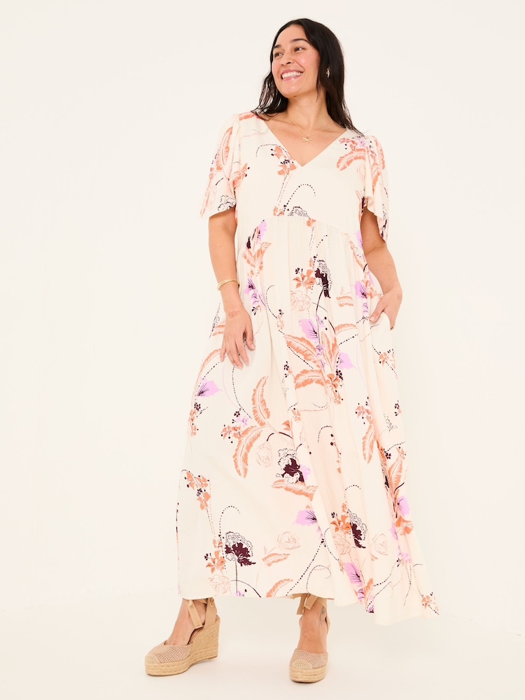 Elfenbein - FatFace Gathered Sleeve Printed Maxi Dress - Bild 8 von 8 Elfenbein - FatFace Gathered Sleeve Printed Maxi Dress - Bild 8 von 8