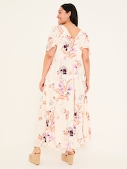 FatFace Marlowe Ivory Gathered Sleeve Printed Dress - Image 9 of 13