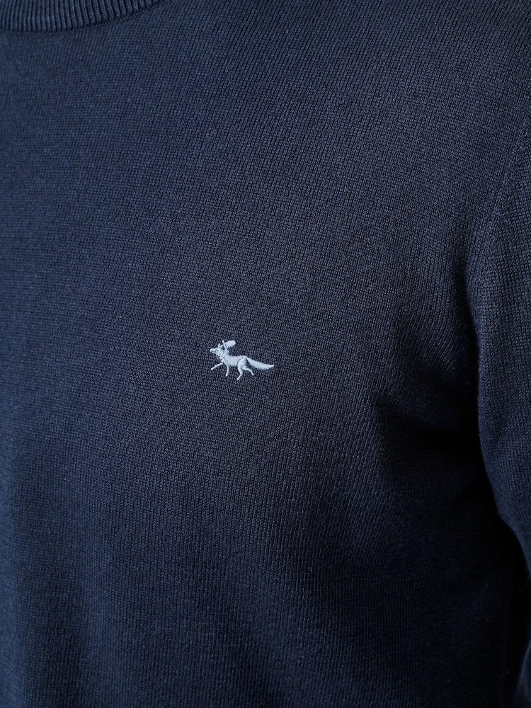 Aubin Blue Navy Raven Cotton Crew Neck 100% Cotton Jumper - Image 5 of 5