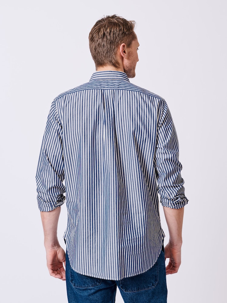Aubin Blue Gladstone Poplin 100% Cotton Shirt - Image 2 of 7