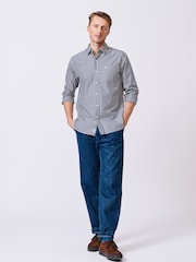Aubin Blue Gladstone Poplin 100% Cotton Shirt - Image 3 of 7
