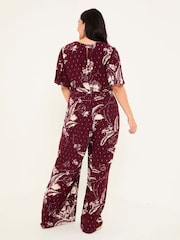FatFace Azalea Claret Floral Print Jumpsuit - Image 10 of 16