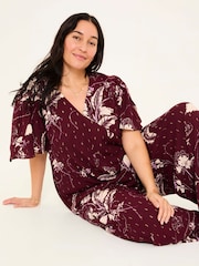 FatFace Azalea Claret Floral Print Jumpsuit - Image 12 of 16