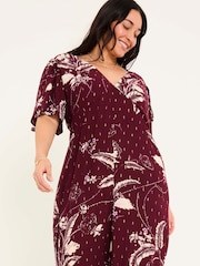 FatFace Azalea Claret Floral Print Jumpsuit - Image 13 of 16