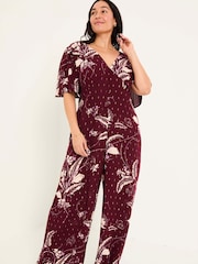 FatFace Azalea Claret Floral Print Jumpsuit - Image 9 of 16