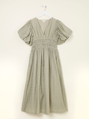 FatFace Tabitha Sage Green Textured Dress - Image 9 of 9