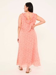 FatFace Sloane Coral Pink Scoop Neck Printed Dress - Image 3 of 14
