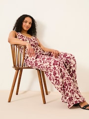 FatFace Kingston Claret Printed Satin Trousers - Image 5 of 6