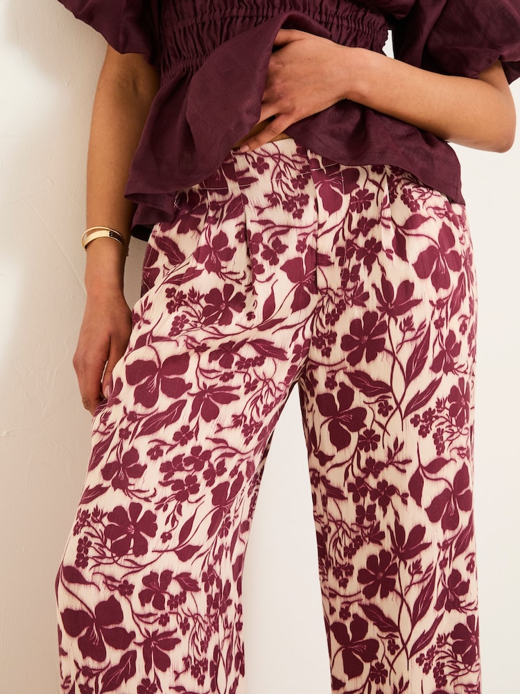 Claret - FatFace Bedruckte Satin-Hosen - Image 6 of 8