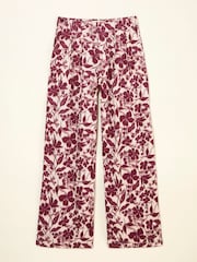 FatFace Kingston Claret Printed Satin Trousers - Image 6 of 6