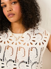 FatFace Clover Ivory Crochet Top - Image 5 of 8