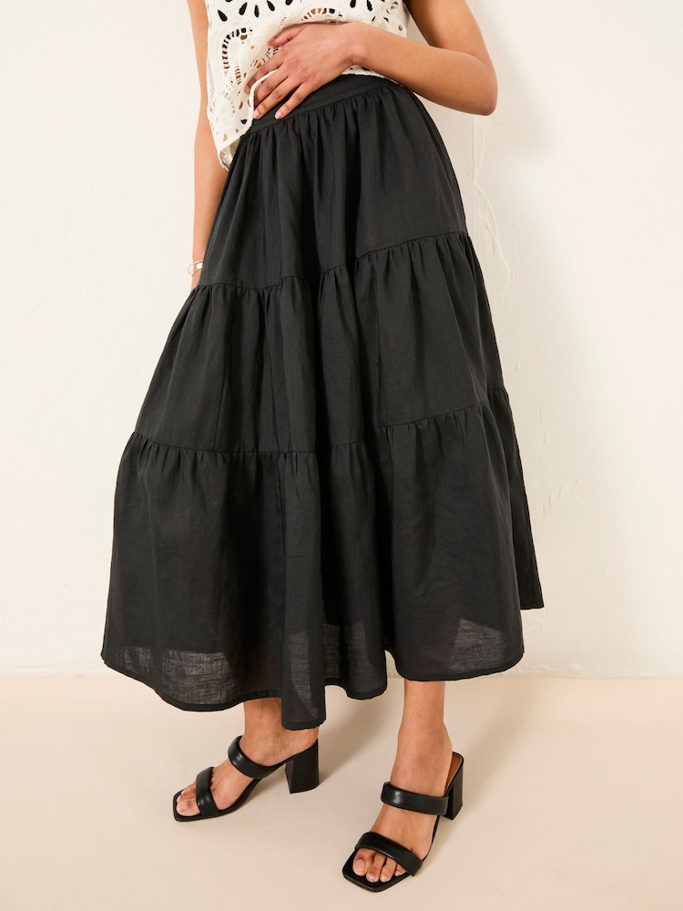 FatFace Valerie Black Voluminous Skirt - Image 1 of 7