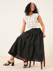 FatFace Valerie Black Voluminous Skirt - Image 3 of 7