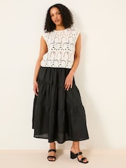 FatFace Valerie Black Voluminous Skirt - Image 4 of 7
