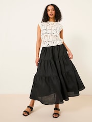FatFace Valerie Black Voluminous Skirt - Image 5 of 7