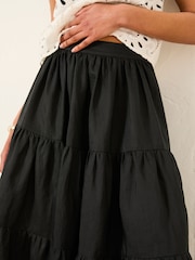 FatFace Valerie Black Voluminous Skirt - Image 6 of 7
