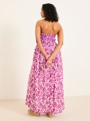 FatFace Flora Purple Strapless Printed Floral Dress - Image 2 of 8