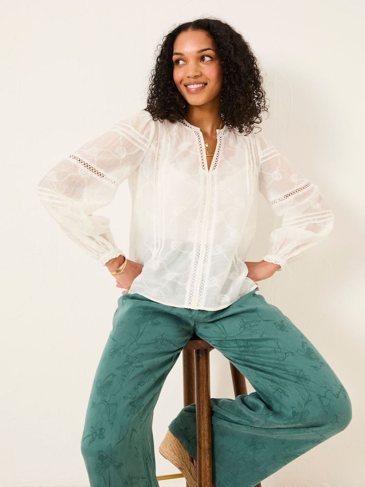 FatFace Jasmine Ivory Decorative Blouse - Image 1 of 14