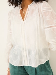 FatFace Jasmine Ivory Decorative Blouse - Image 4 of 14