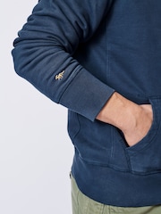 Aubin Blue Coe Heavyweight 100% Cotton Hoodie - Image 5 of 6