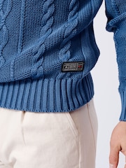 Aubin Blue Lenton Cotton Crew Jumper - Image 5 of 7