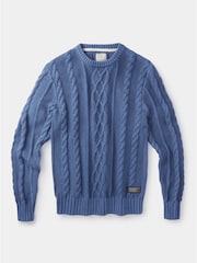Aubin Blue Lenton Cotton Crew Jumper - Image 7 of 7