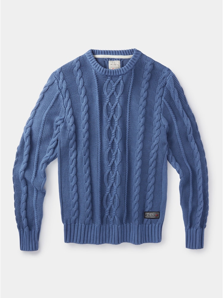 Aubin Blue Lenton Cotton Crew Jumper - Image 7 of 7