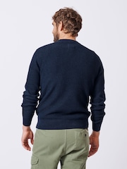 Aubin Blue Holywell Pique Crew Neck 100% Organic Cotton Jumper - Image 2 of 7