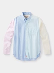 Aubin Blue Burwell Patchwork 100% Cotton Shirt - Image 8 of 9
