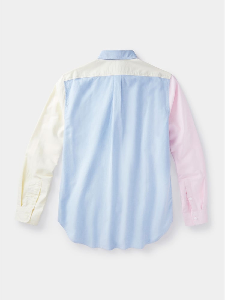 Aubin Blue Burwell Patchwork 100% Cotton Shirt - Image 9 of 9