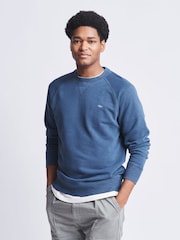 Aubin Blue Garsdale Slub Crew Sweatshirt - Image 1 of 6