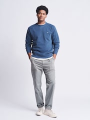 Aubin Blue Garsdale Slub Crew Sweatshirt - Image 3 of 6