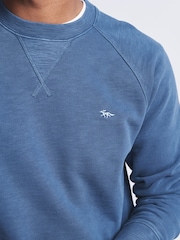 Aubin Blue Garsdale Slub Crew Sweatshirt - Image 4 of 6