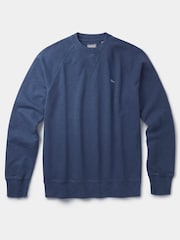 Aubin Blue Garsdale Slub Crew Sweatshirt - Image 5 of 6