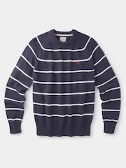 Aubin Blue Leverton Cotton Crew 100% Organic Cotton Jumper - Image 5 of 5