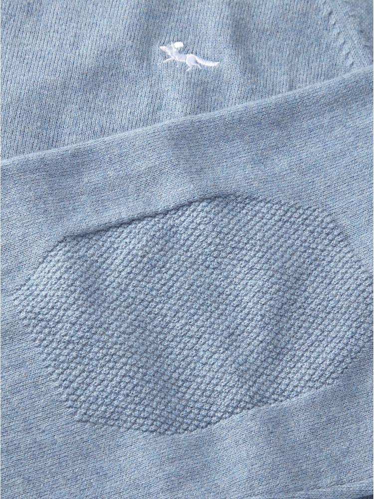 Aubin Blue Bonby Zip Neck 100% Cotton Jumper - Image 8 of 8
