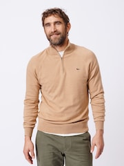 Aubin Bonby Quarter Zip Cotton Jumper - Image 1 of 8