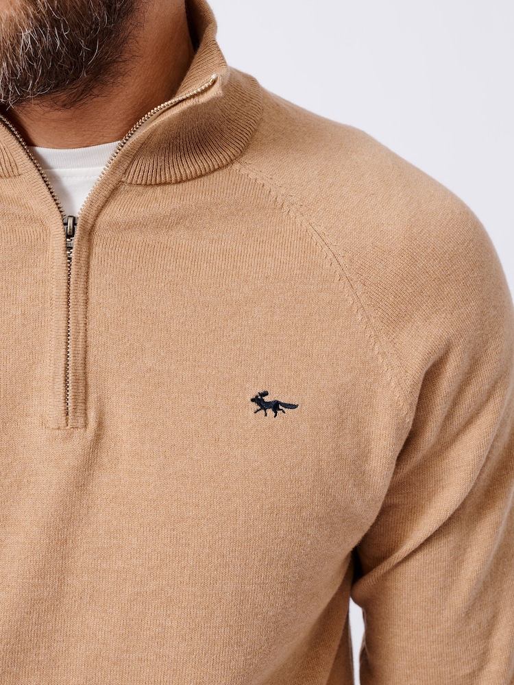 Aubin Bonby Quarter Zip Cotton Jumper - Image 4 of 8