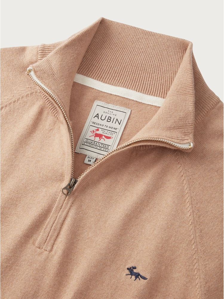 Aubin Bonby Quarter Zip Cotton Jumper - Image 8 of 8